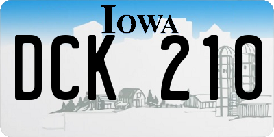 IA license plate DCK210