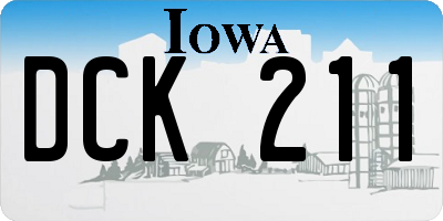 IA license plate DCK211