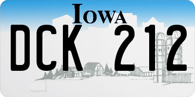 IA license plate DCK212