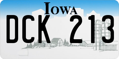 IA license plate DCK213