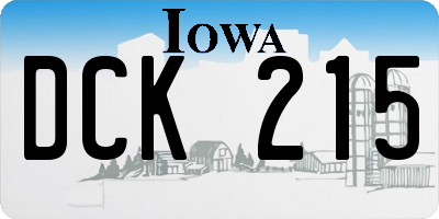 IA license plate DCK215