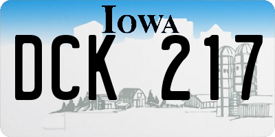 IA license plate DCK217