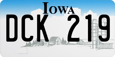 IA license plate DCK219