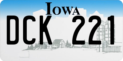 IA license plate DCK221