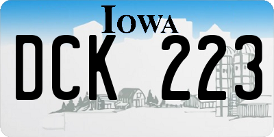 IA license plate DCK223