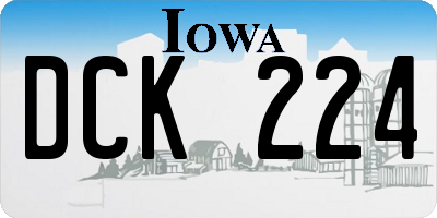 IA license plate DCK224
