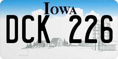 IA license plate DCK226