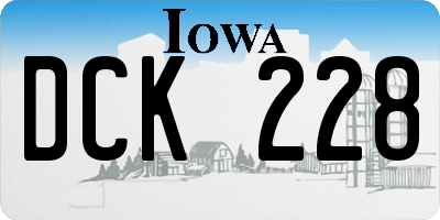IA license plate DCK228