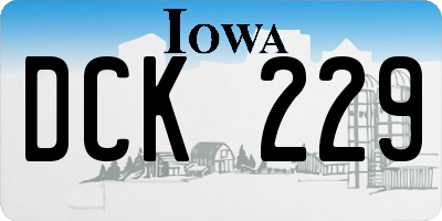IA license plate DCK229