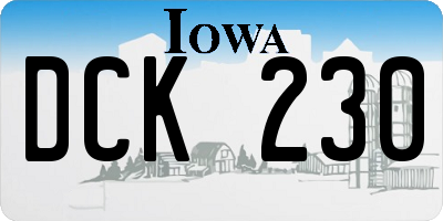 IA license plate DCK230