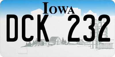 IA license plate DCK232