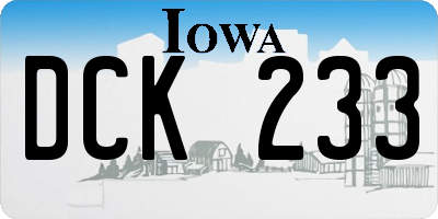 IA license plate DCK233
