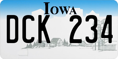 IA license plate DCK234