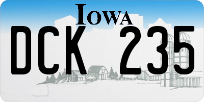 IA license plate DCK235