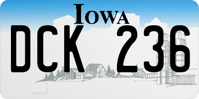IA license plate DCK236