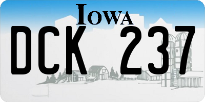 IA license plate DCK237