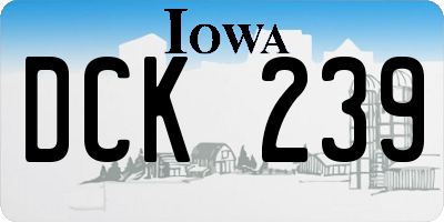 IA license plate DCK239