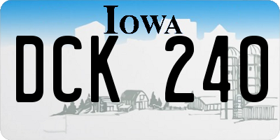 IA license plate DCK240