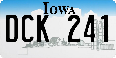 IA license plate DCK241