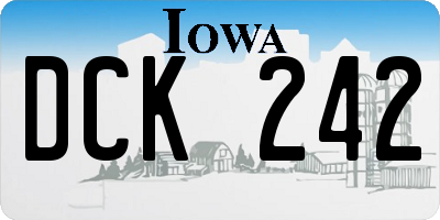 IA license plate DCK242