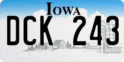 IA license plate DCK243
