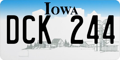 IA license plate DCK244