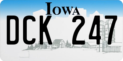 IA license plate DCK247