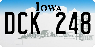 IA license plate DCK248