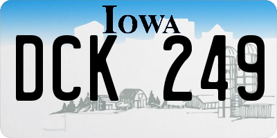 IA license plate DCK249