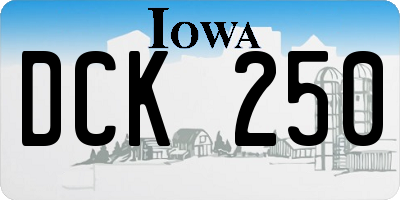 IA license plate DCK250