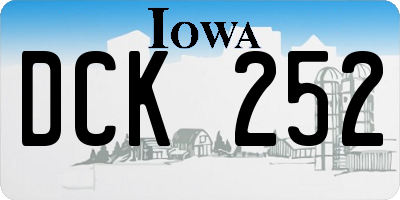 IA license plate DCK252