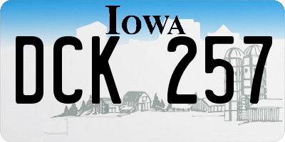 IA license plate DCK257