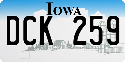 IA license plate DCK259