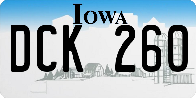 IA license plate DCK260