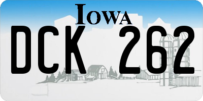IA license plate DCK262