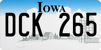 IA license plate DCK265