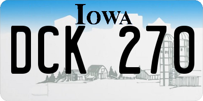 IA license plate DCK270