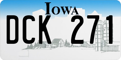 IA license plate DCK271