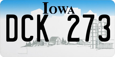 IA license plate DCK273