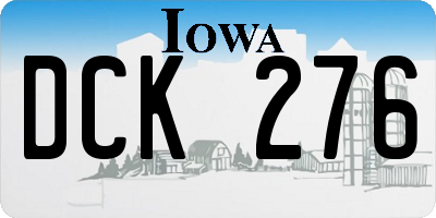 IA license plate DCK276