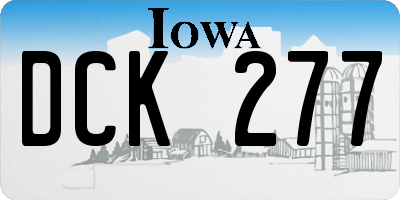 IA license plate DCK277