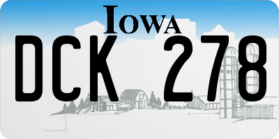 IA license plate DCK278