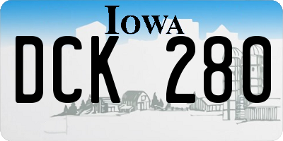 IA license plate DCK280