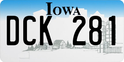 IA license plate DCK281