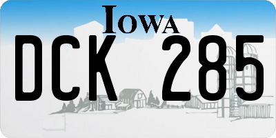 IA license plate DCK285