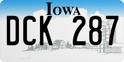 IA license plate DCK287