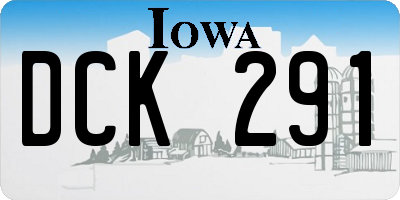IA license plate DCK291