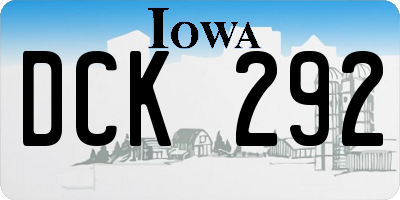 IA license plate DCK292