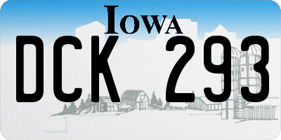 IA license plate DCK293