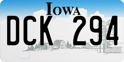 IA license plate DCK294